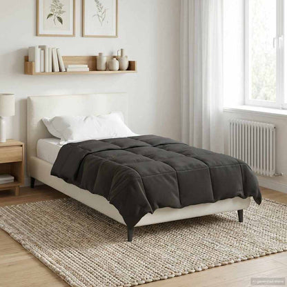 Vol jaar dekbed Gekwilt Antraciet 140 x 200 cm Microfiber