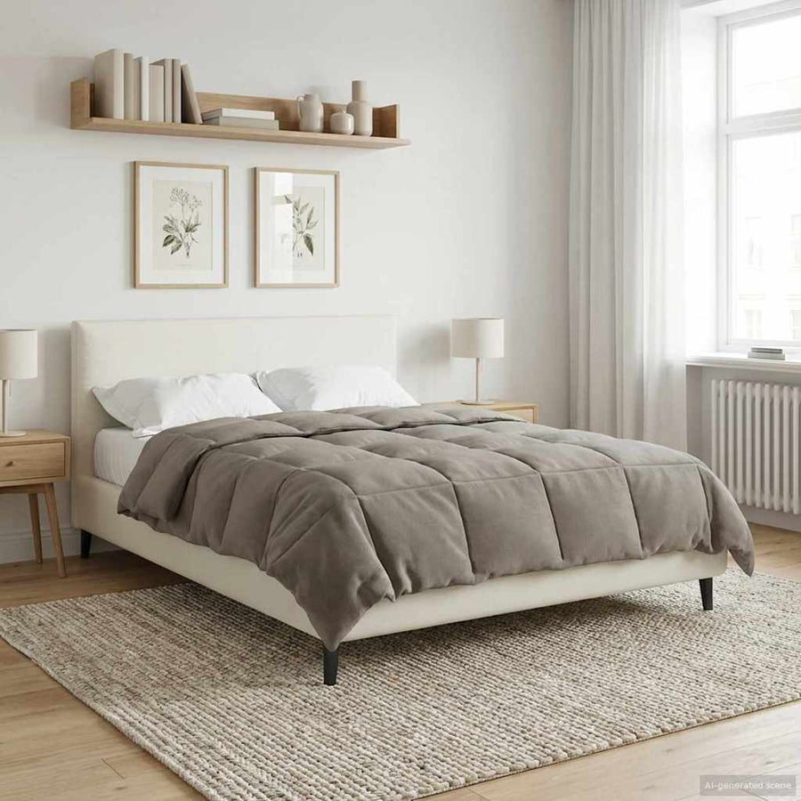 Vol jaar dekbed Gekwilt Antraciet 155 x 200 cm Microfiber