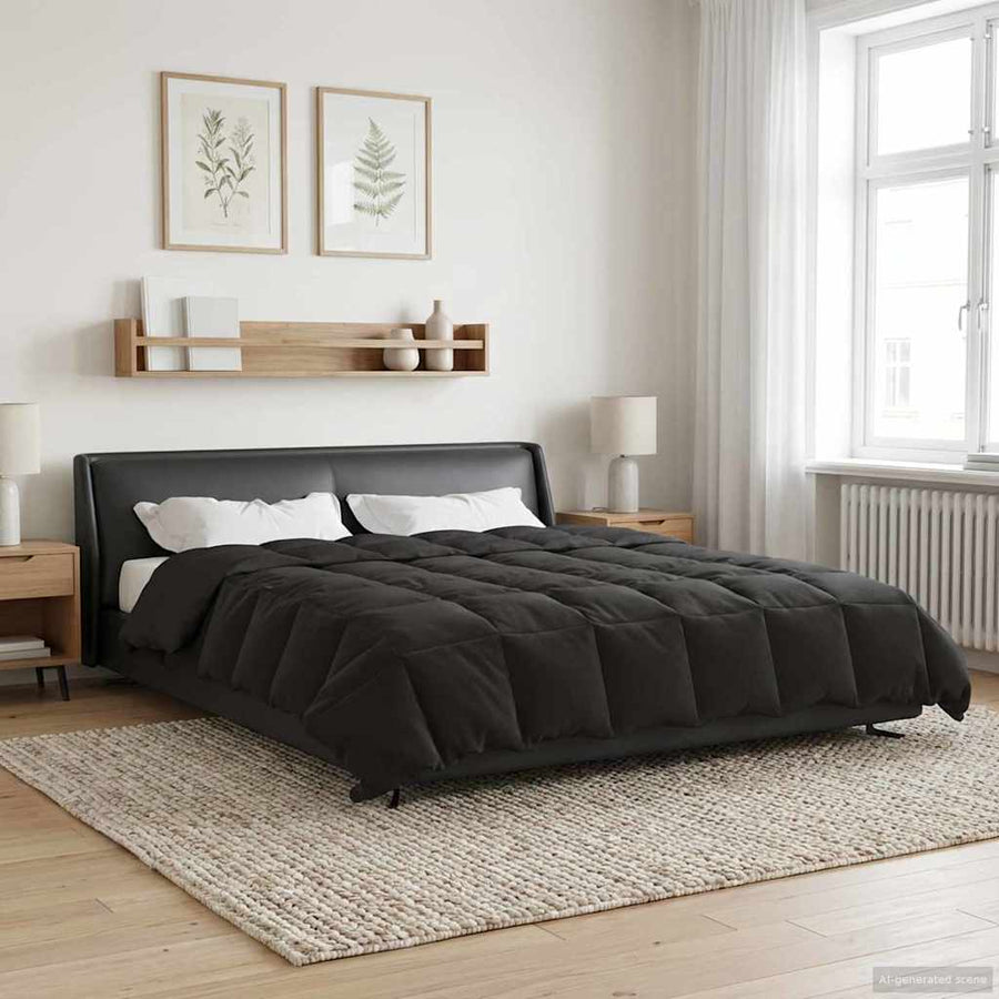 Vol jaar dekbed Gekwilt Antraciet 200 x 200 cm Microfiber