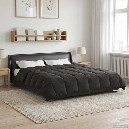 Vol jaar dekbed Gekwilt Antraciet 200 x 220 cm Microfiber