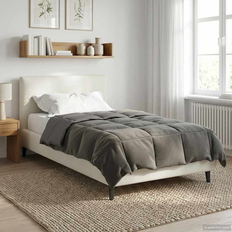 Vol jaar dekbed Gekwilt Lichtgrijs 135 x 200 cm Microfiber