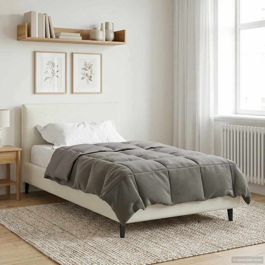 Vol jaar dekbed Gekwilt Lichtgrijs 140 x 200 cm Microfiber