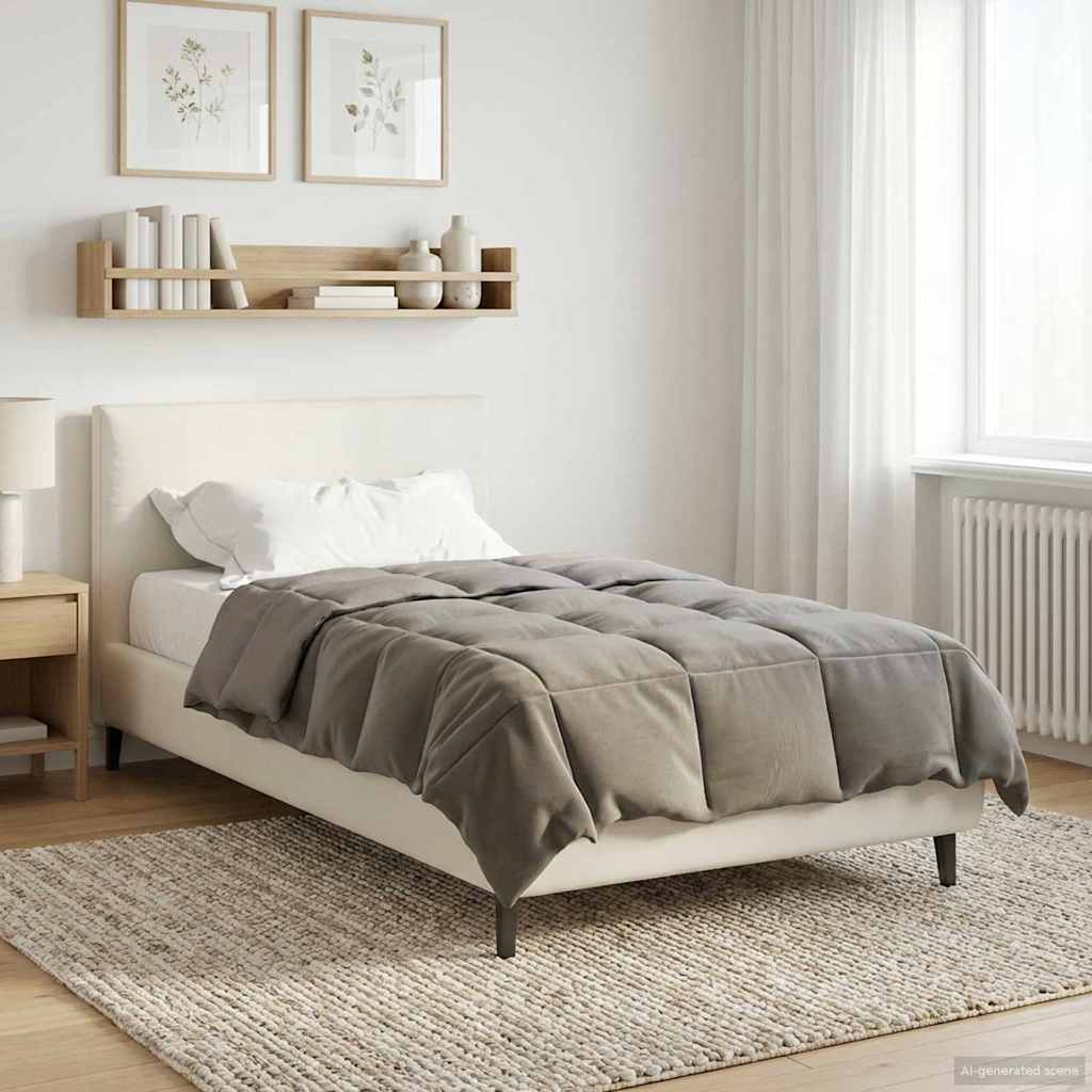 Vol jaar dekbed Gekwilt Lichtgrijs 155 x 200 cm Microfiber