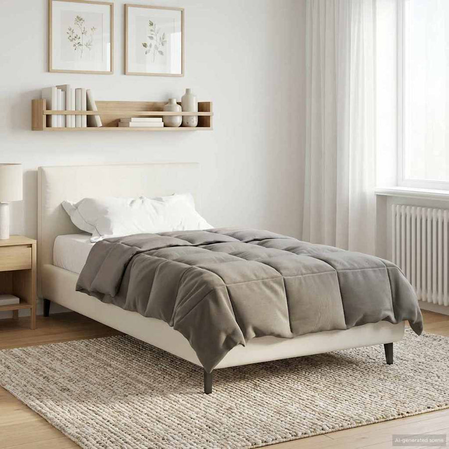 Vol jaar dekbed Gekwilt Lichtgrijs 155 x 200 cm Microfiber