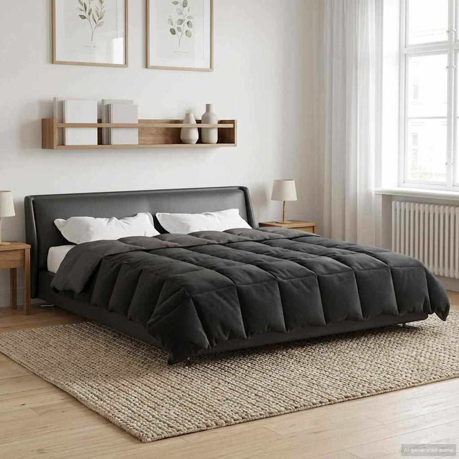 Vol jaar dekbed Gekwilt Lichtgrijs 200 x 240 cm Microfiber