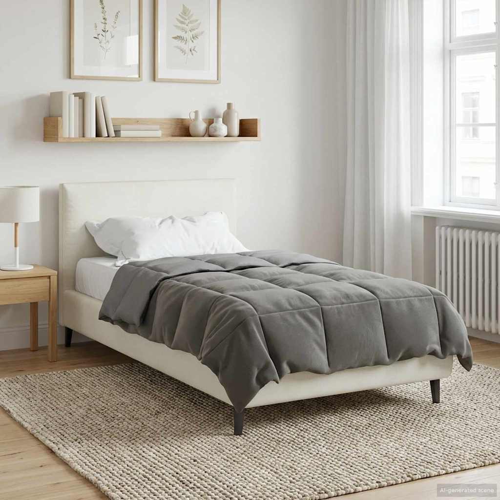 Vol jaar dekbed Gekwilt Lichtgrijs 135 x 220 cm Microfiber