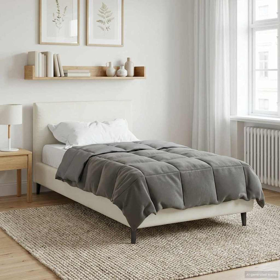 Vol jaar dekbed Gekwilt Lichtgrijs 135 x 220 cm Microfiber