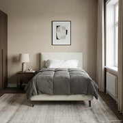Dekbed 135x220 cm lichtgrijs microfiber