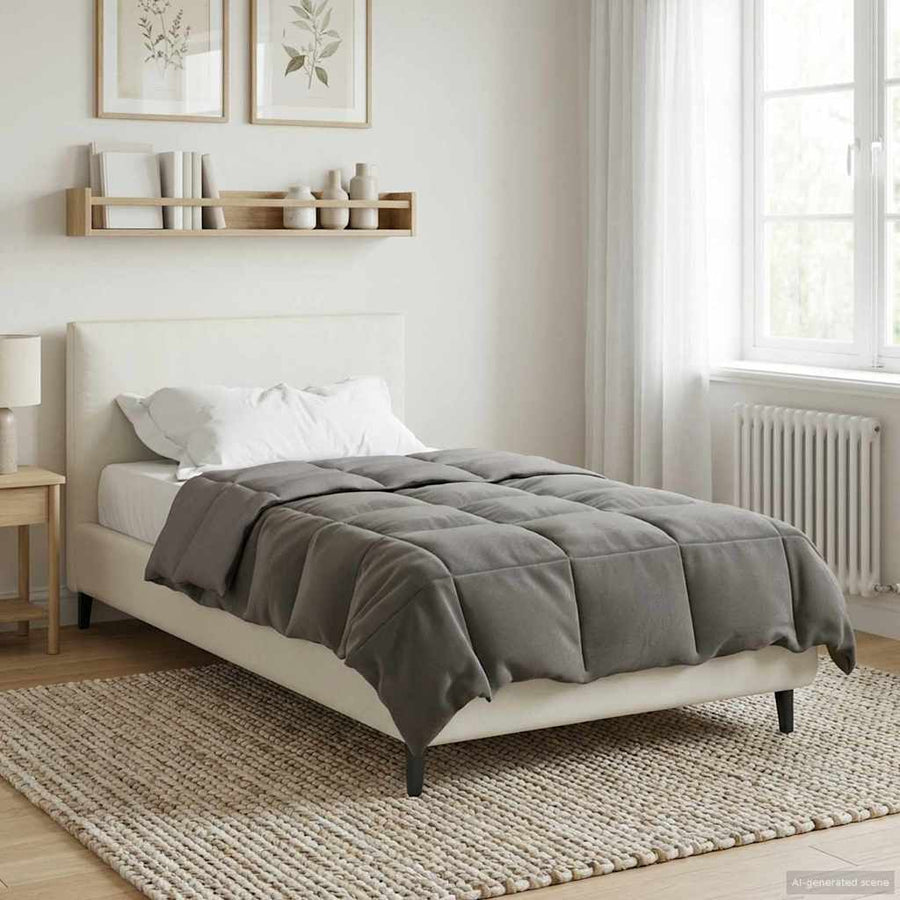 Vol jaar dekbed Gekwilt Lichtgrijs 140 x 220 cm Microfiber