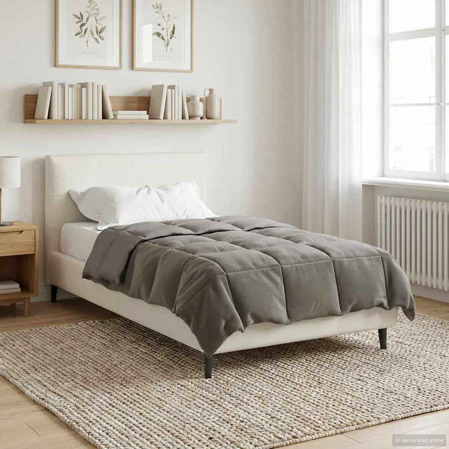 Vol jaar dekbed Gekwilt Lichtgrijs 155 x 220 cm Microfiber