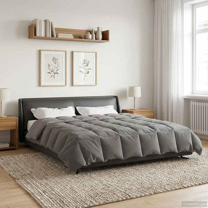 Vol jaar dekbed Gekwilt Lichtgrijs 220 x 260 cm Microfiber