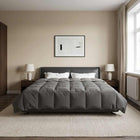 All-Season Quilted Duvet Light Grey 240 x 260 cm Microfiber