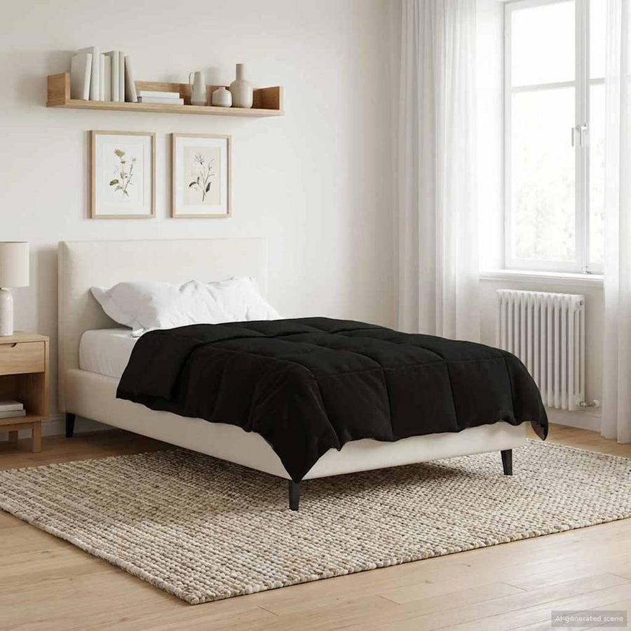 Vol jaar dekbed Gekwilt Zwart 135 x 200 cm Microfiber