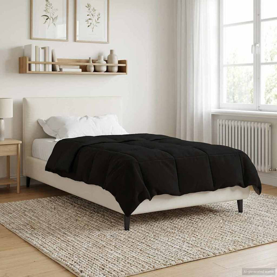 Vol jaar dekbed Gekwilt Zwart 140 x 200 cm Microfiber