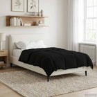 All-Season Duvet Quilted Black 155 x 200 cm Microfiber