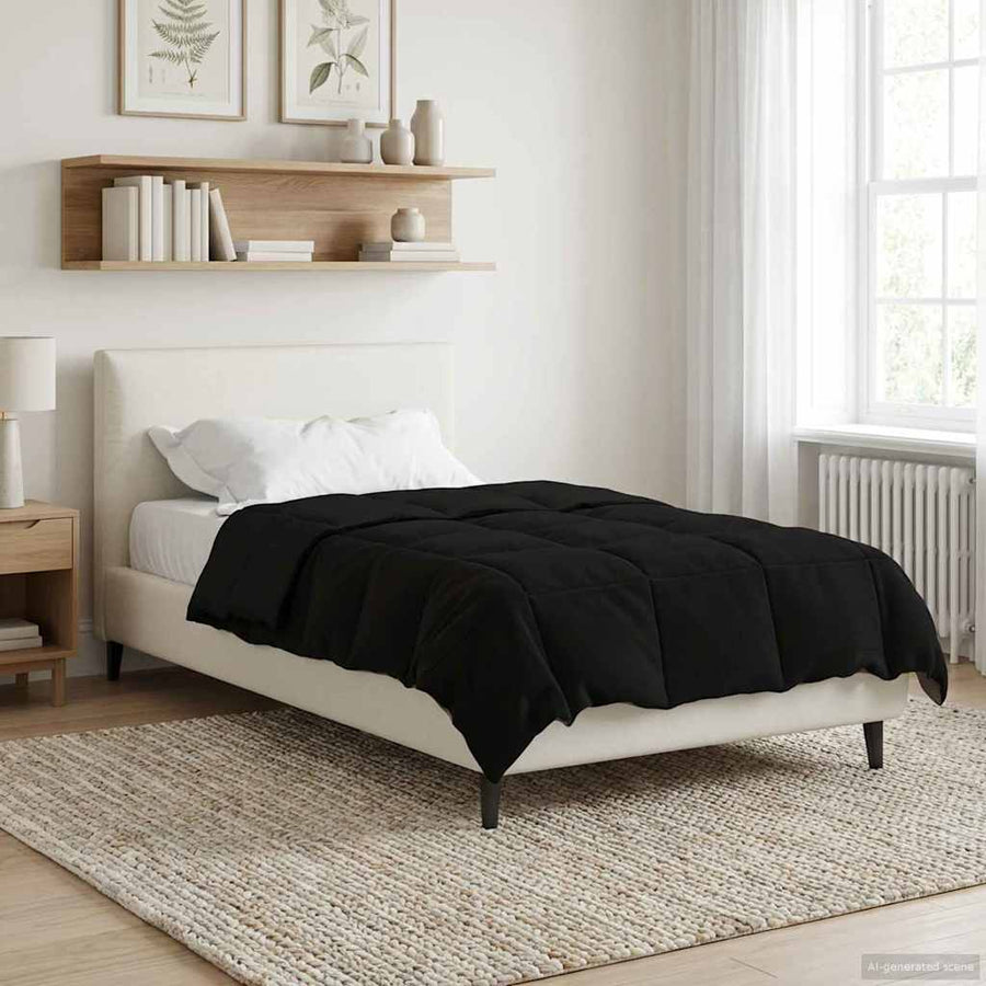Vol jaar dekbed Gekwilt Zwart 155 x 200 cm Microfiber
