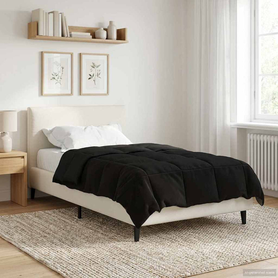 Vol jaar dekbed Gekwilt Zwart 135 x 220 cm Microfiber