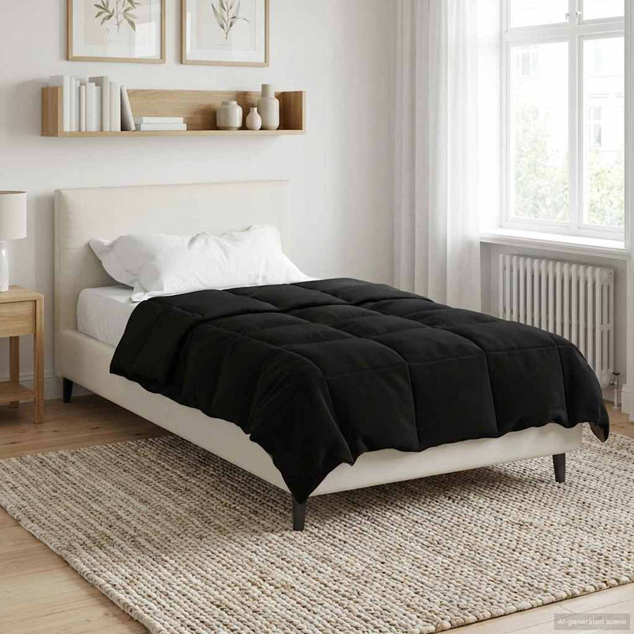 Vol jaar dekbed Gekwilt Zwart 155 x 220 cm Microfiber