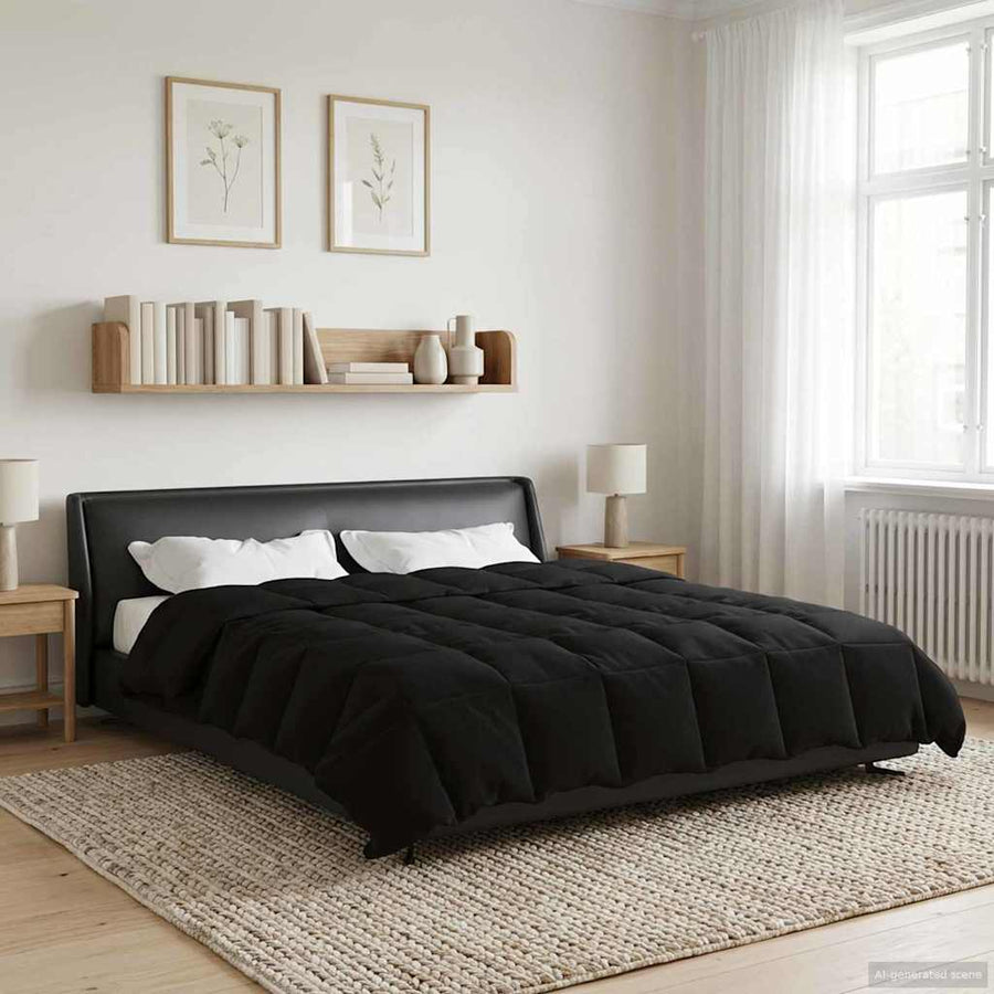 Vol jaar dekbed Gekwilt Zwart 240 x 260 cm Microfiber