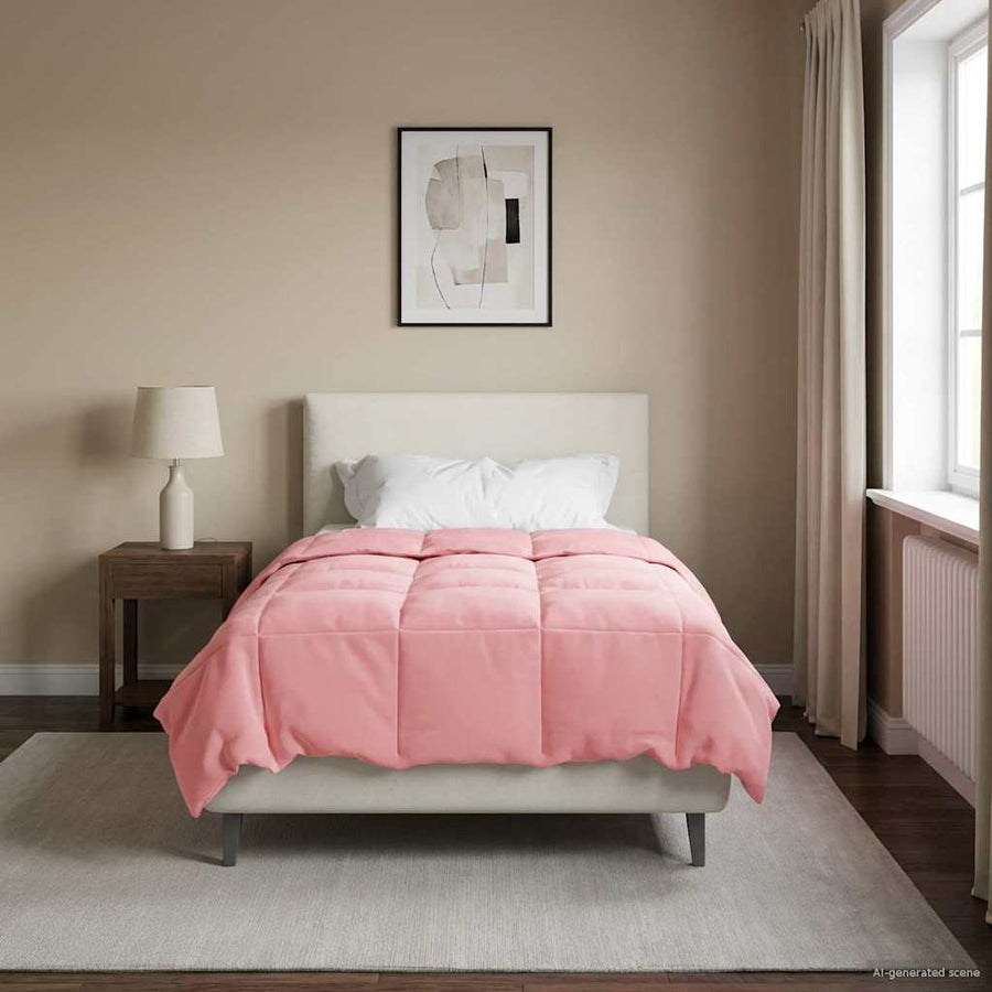 Vol jaar dekbed Gekwilt Roze 140 x 200 cm Microfiber