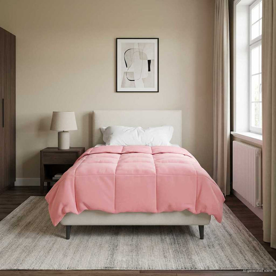 Vol jaar dekbed Gekwilt Roze 155 x 200 cm Microfiber