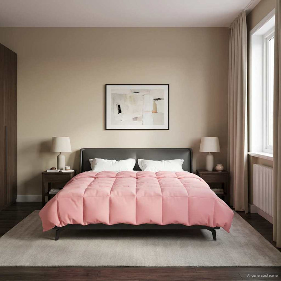 Vol jaar dekbed Gekwilt Roze 200 x 240 cm Microfiber