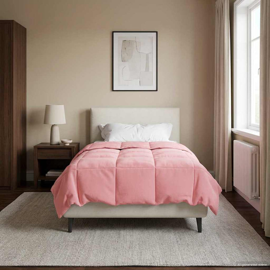 Vol jaar dekbed Gekwilt Roze 135 x 220 cm Microfiber