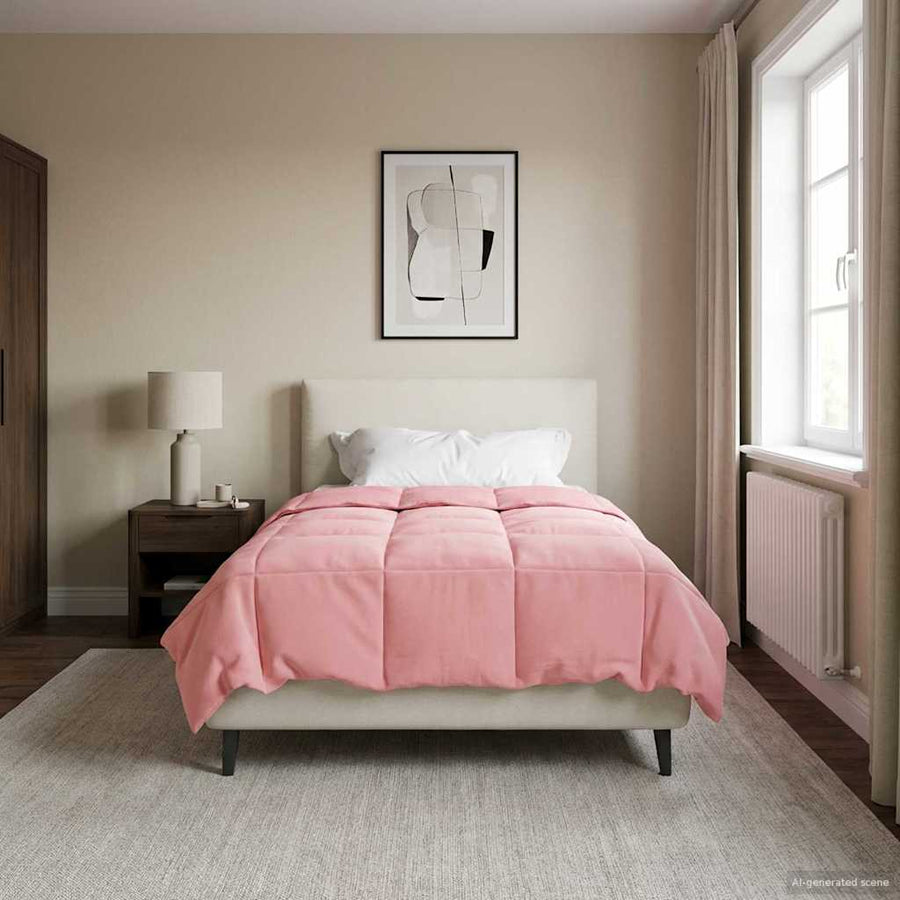 Vol jaar dekbed Gekwilt Roze 140 x 220 cm Microfiber