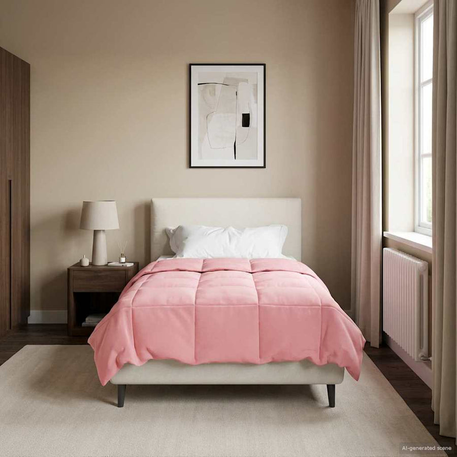 Vol jaar dekbed Gekwilt Roze 155 x 220 cm Microfiber