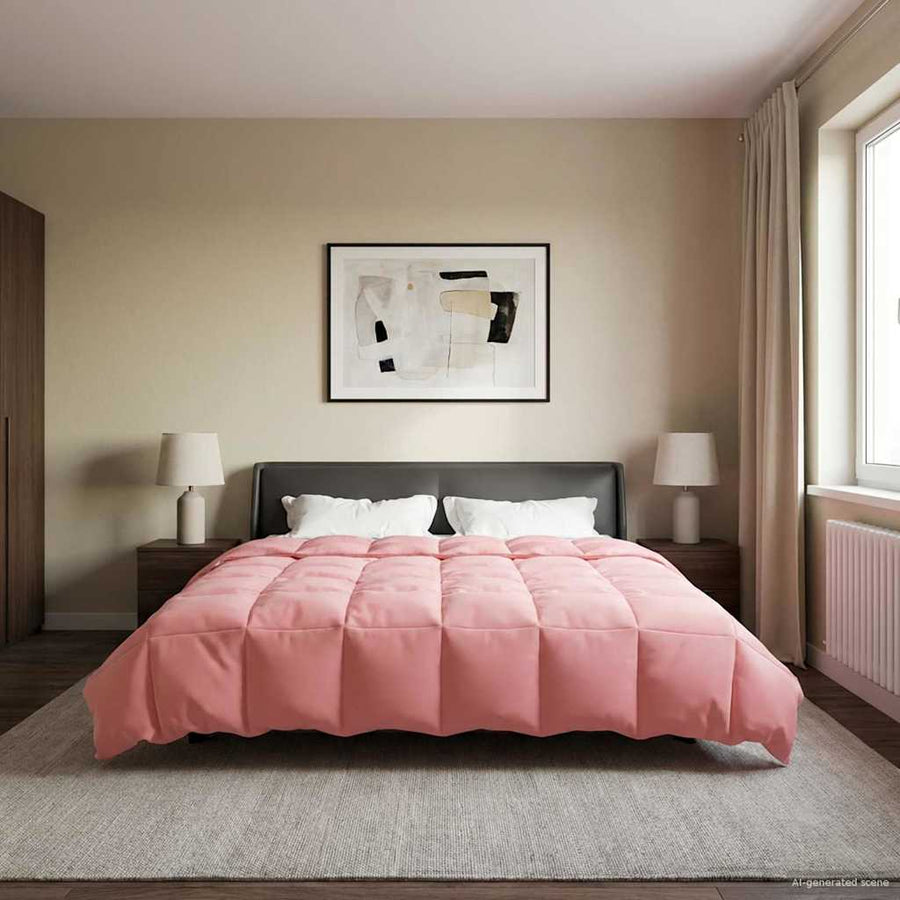 Vol jaar dekbed Gekwilt Roze 200 x 220 cm Microfiber