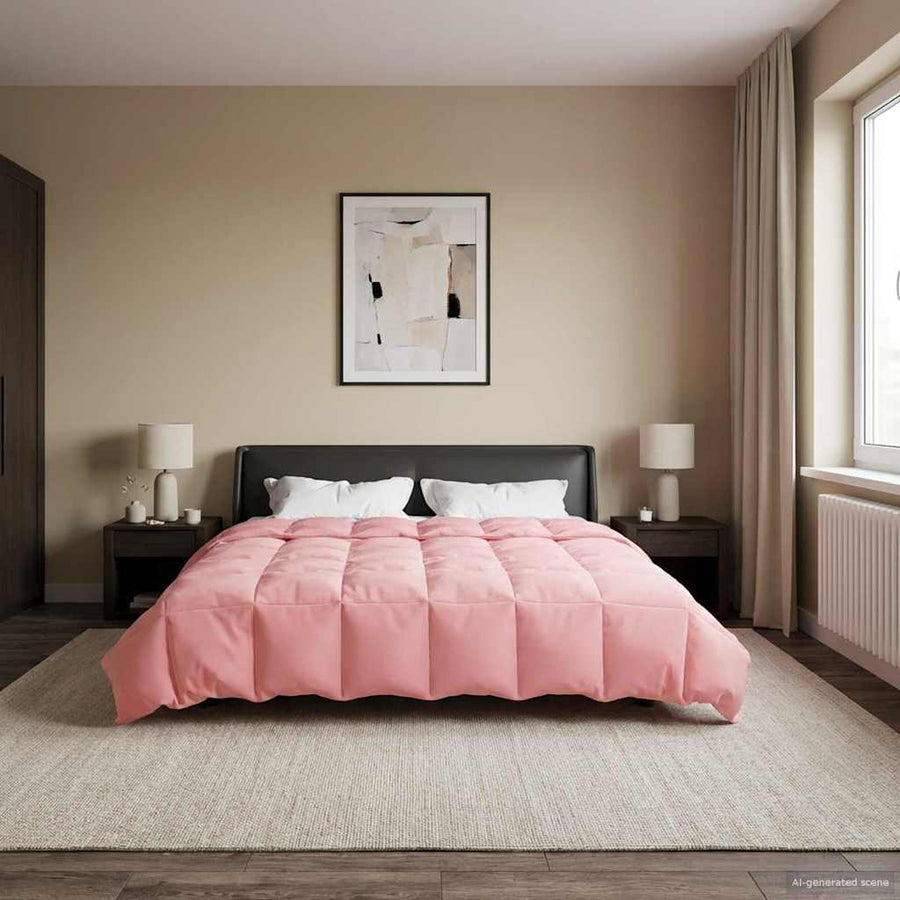 Vol jaar dekbed Gekwilt Roze 240 x 260 cm Microfiber