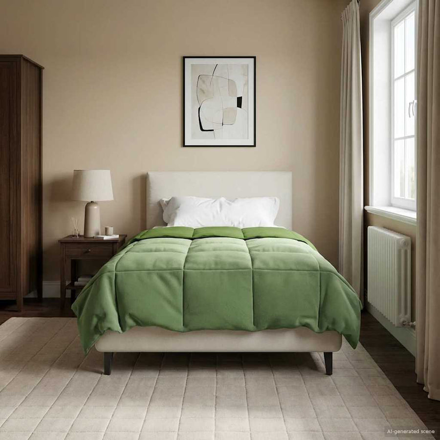 Vol jaar dekbed Gekwilt Groen 140 x 200 cm Microfiber