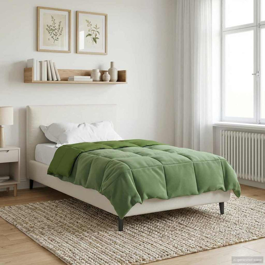 Vol jaar dekbed Gekwilt Groen 155 x 200 cm Microfiber