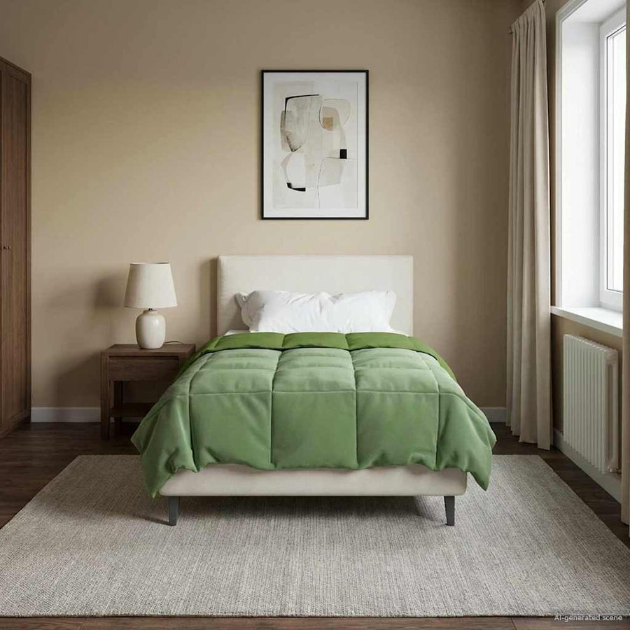 Vol jaar dekbed Gekwilt Groen 155 x 200 cm Microfiber