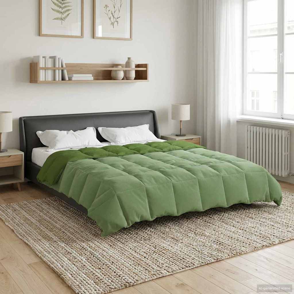 Vol jaar dekbed Gekwilt Groen 200 x 200 cm Microfiber