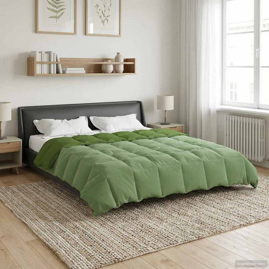 Vol jaar dekbed Gekwilt Groen 200 x 200 cm Microfiber