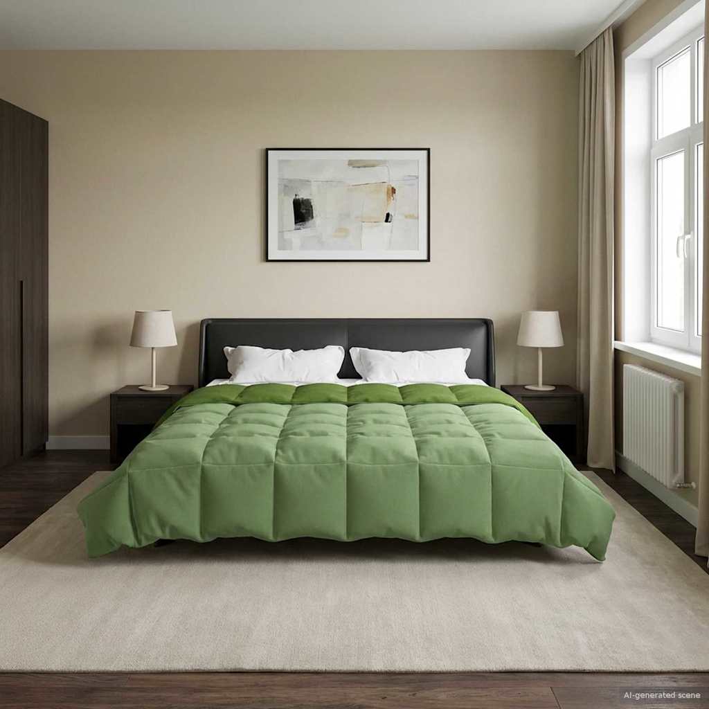 Vol jaar dekbed Gekwilt Groen 200 x 200 cm Microfiber