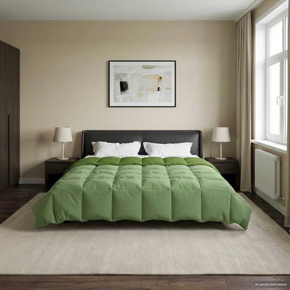 Vol jaar dekbed Gekwilt Groen 200 x 200 cm Microfiber