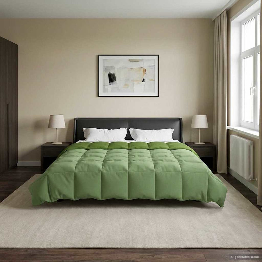 Vol jaar dekbed Gekwilt Groen 200 x 200 cm Microfiber