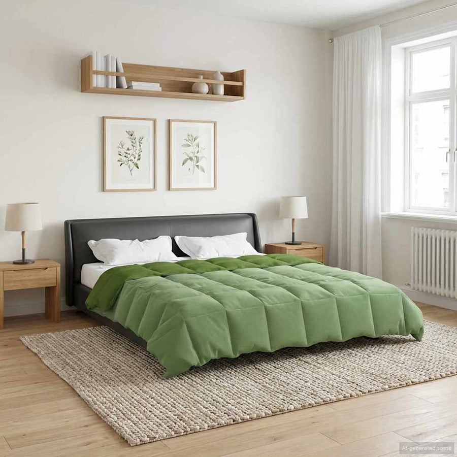 Vol jaar dekbed Gekwilt Groen 200 x 240 cm Microfiber