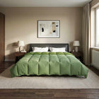 Full year duvet Quilted Green 200 x 240 cm Microfiber