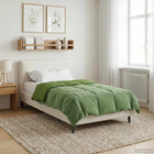All-Season Quilted Duvet Green 135 x 220 cm Microfiber