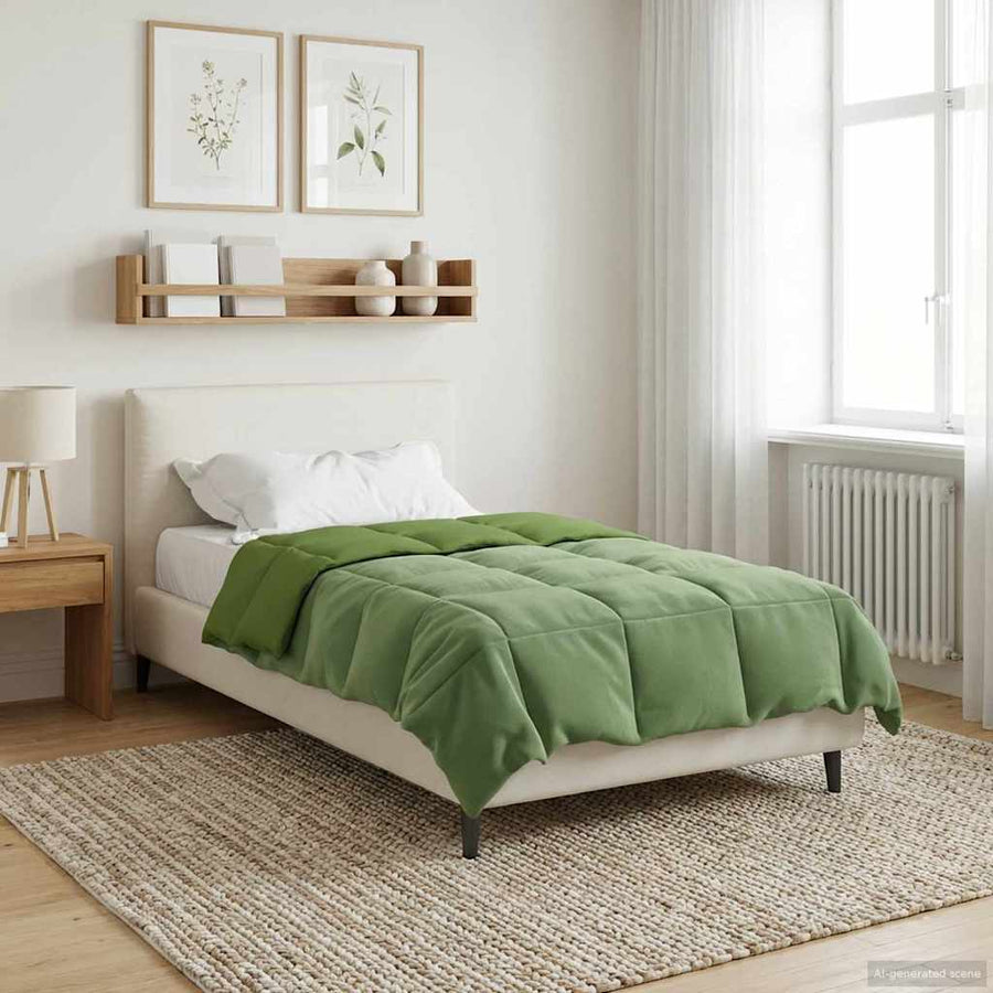 Vol jaar dekbed Gekwilt Groen 135 x 220 cm Microfiber