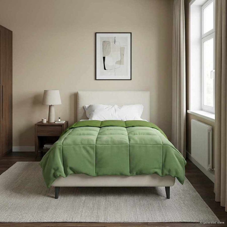 Vol jaar dekbed Gekwilt Groen 135 x 220 cm Microfiber