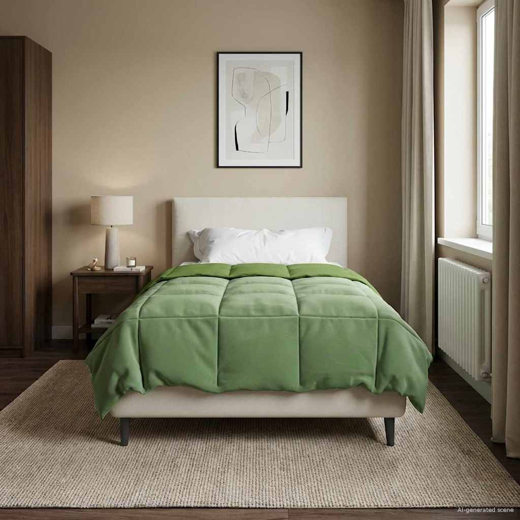 Vol jaar dekbed Gekwilt Groen 140 x 220 cm Microfiber