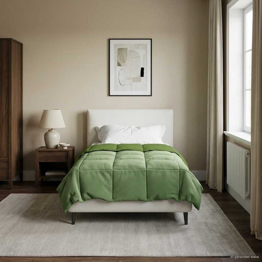 Vol jaar dekbed Gekwilt Groen 155 x 220 cm Microfiber