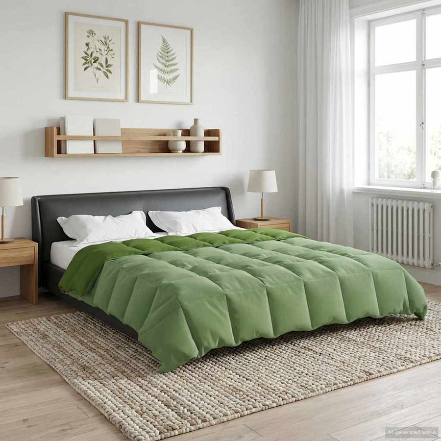 Vol jaar dekbed Gekwilt Groen 200 x 220 cm Microfiber