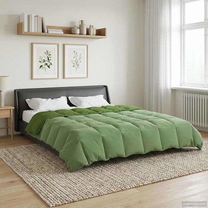 Vol jaar dekbed Gekwilt Groen 220 x 240 cm Microfiber