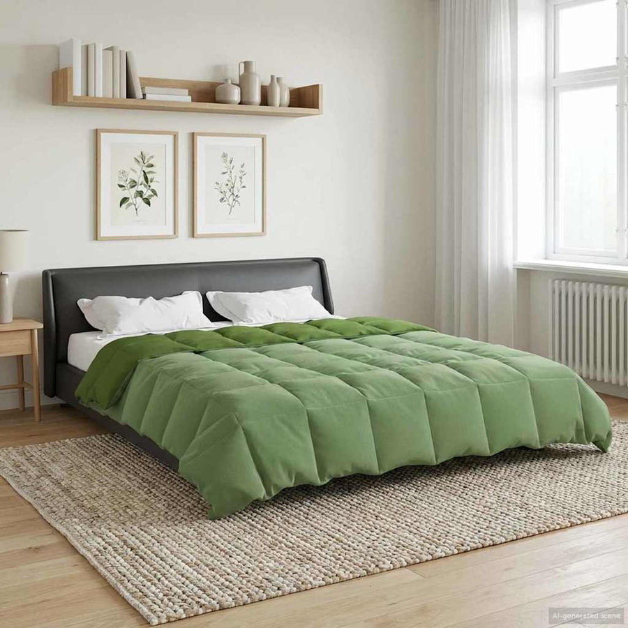 Vol jaar dekbed Gekwilt Groen 220 x 240 cm Microfiber
