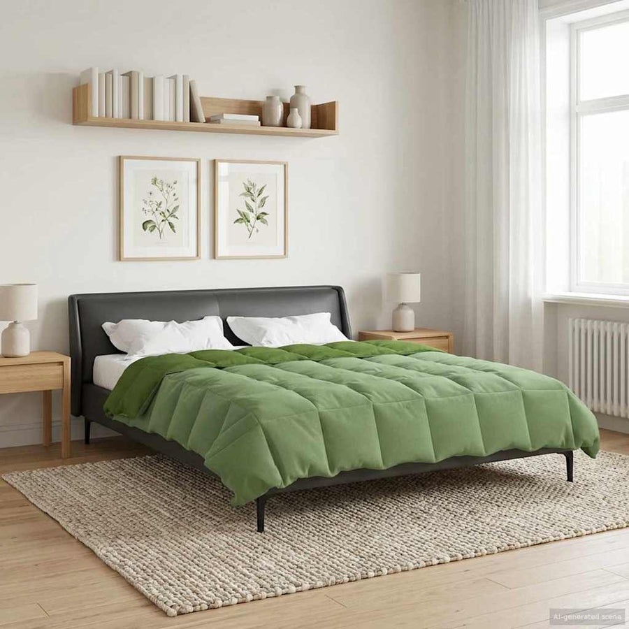 Vol jaar dekbed Gekwilt Groen 220 x 260 cm Microfiber